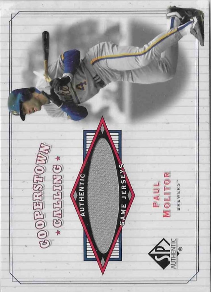 2001 Sp Authentic Cooperstown Calling Game Jersey CC-PM Paul Molitor