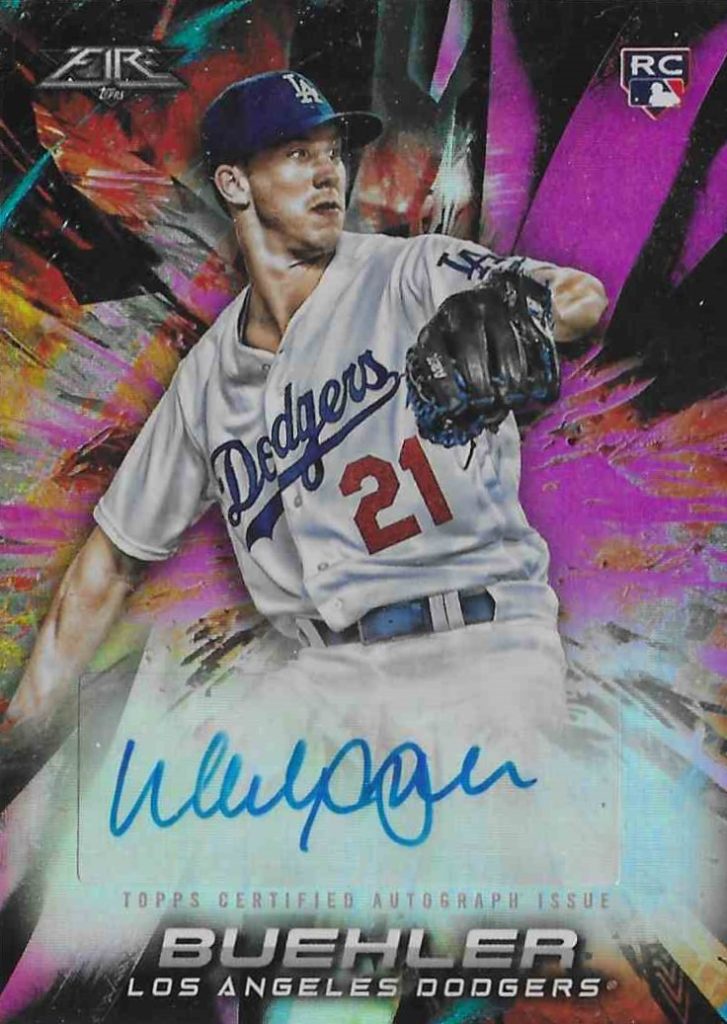 2018 Topps Fire Autograph FA-WB Walker Buehler Magenta