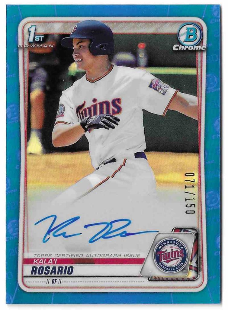 2020 Bowman Chrome Draft Autographs CDA-KR Kala'I Rosario Blue