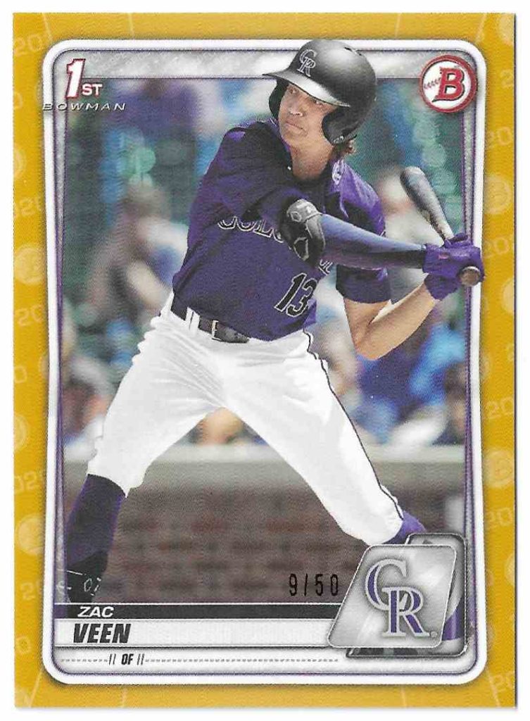 2020 Bowman Paper Draft BD-107 Zac Veen Gold