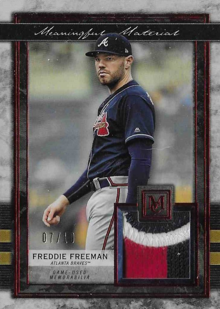 2020 Topps Museum Collection Meaningful Material Relic MMR-FFR Freddie Freeman Ruby small