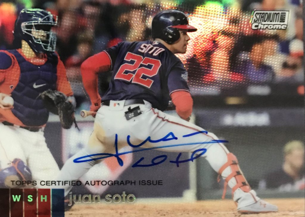 2020 Topps Stadium Club Chrome Autographs CAJS Juan Soto