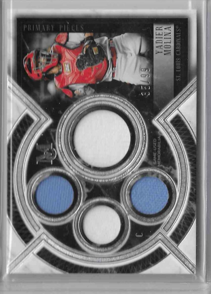 2018 Topps Museum Collection Primary Pieces Quad Relics SPQR-YM Yadier Molina