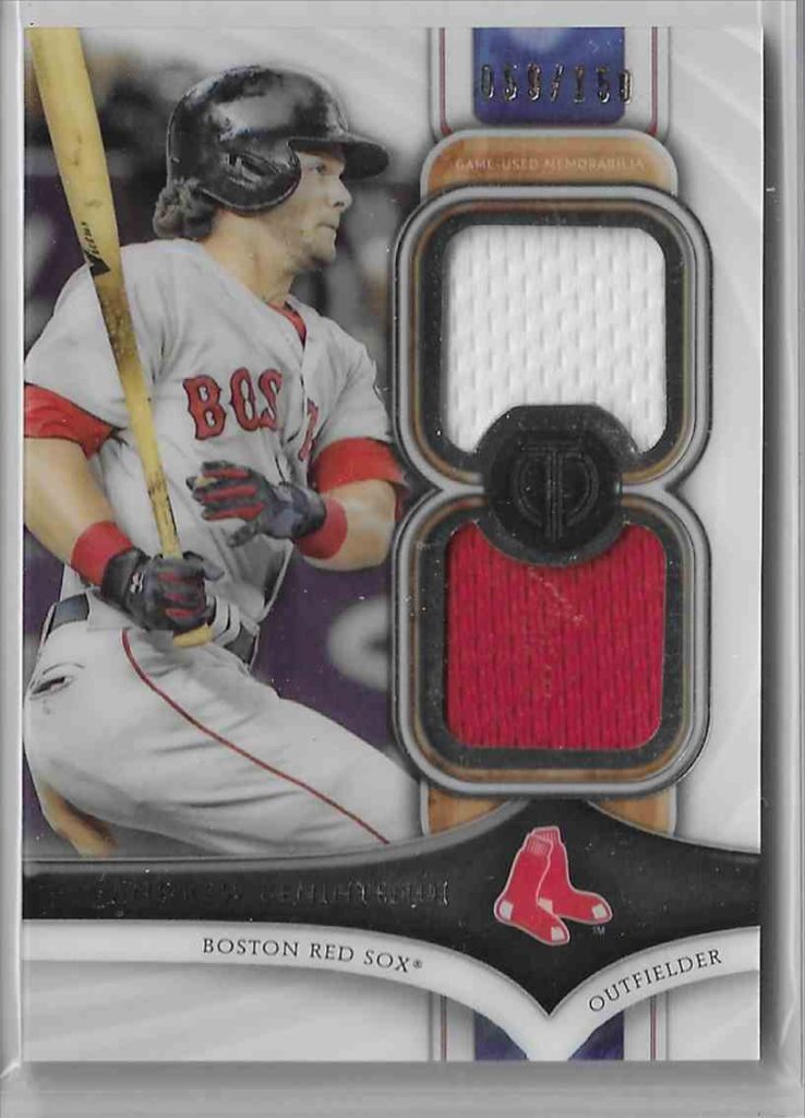 2018 Topps Tribute Dual Relic DR-ABE Andrew Benintendi