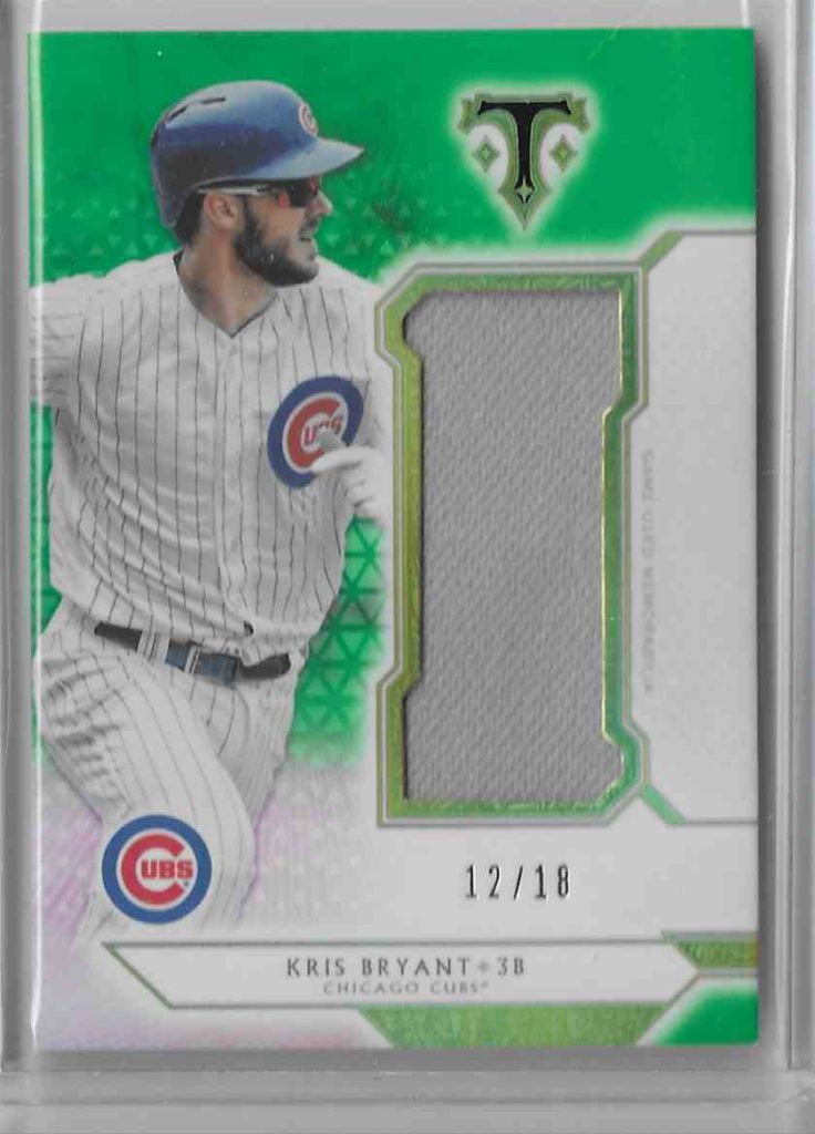 2018 Topps Triple Threads Single Jumbo Relic SJR-KB1 Kris Bryant Emerald