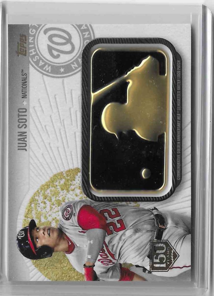 2019 Topps Golden Ann. MLB Silhouetted Batter Log Patch GAP-JS Juan Soto 150th Anniversary