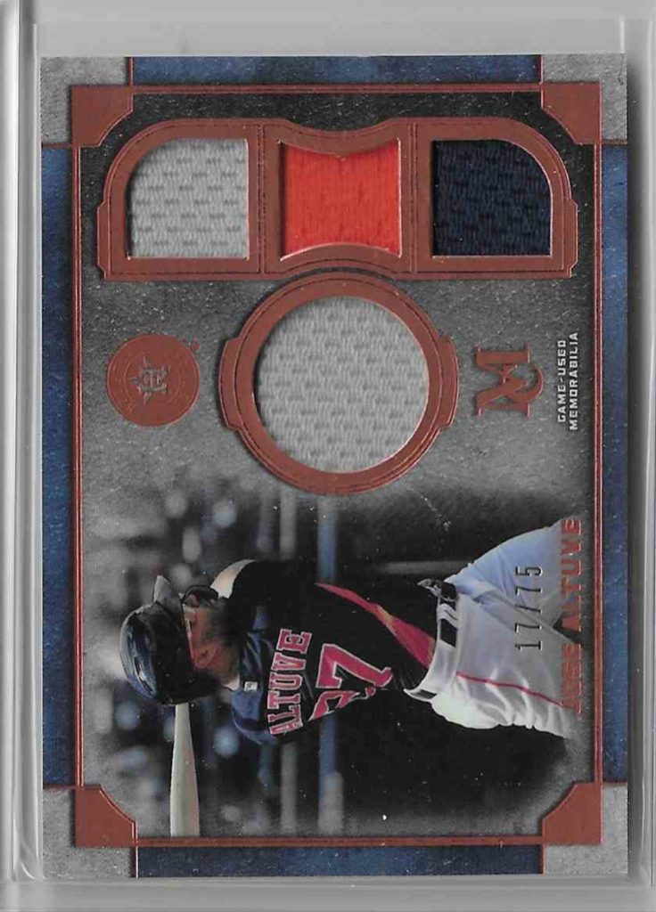 2019 Topps Museum Collection Primary Pieces Quad Relics SPQR-JAL Jose Altuve Copper