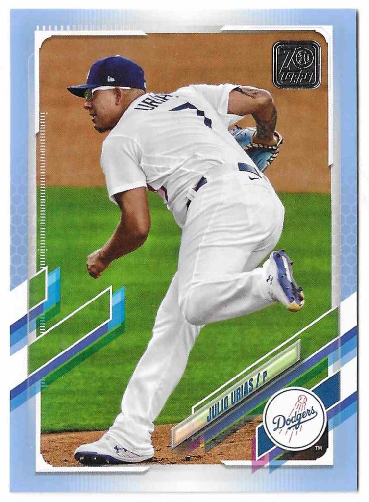 2021 Topps Series 1 5 Julio Urias Father's Day Blue