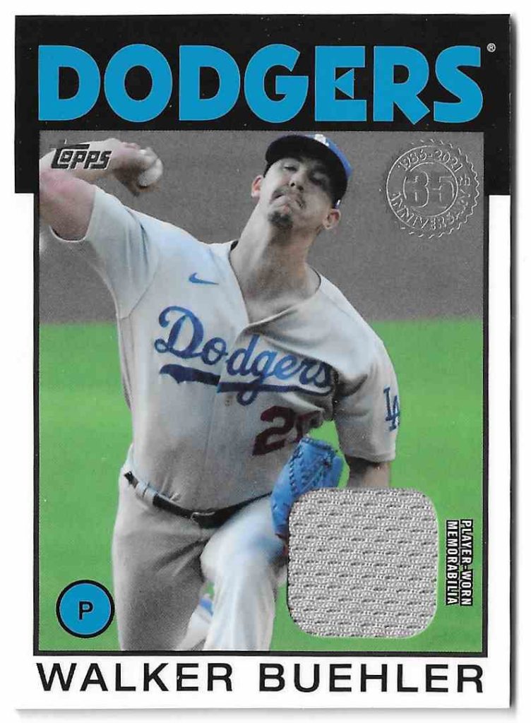 2021 Topps Series 1 86 Topps Relic 86R-WB Walker Buehler