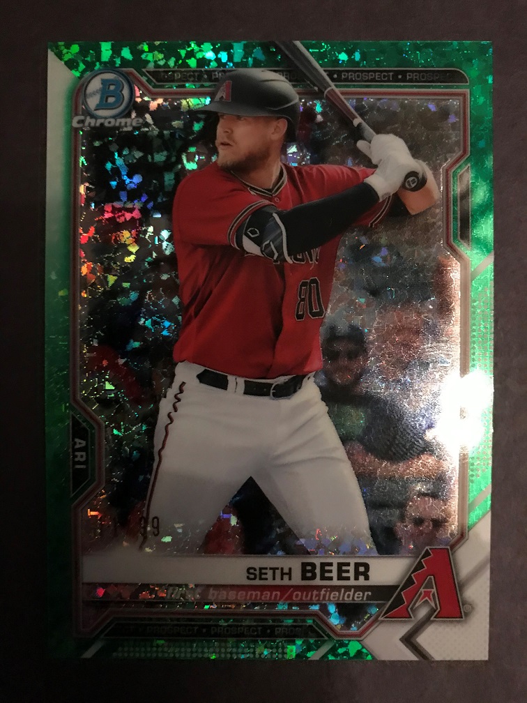 2021 Bowman Chrome Prospects Seth Beer Green Mini Diamonds