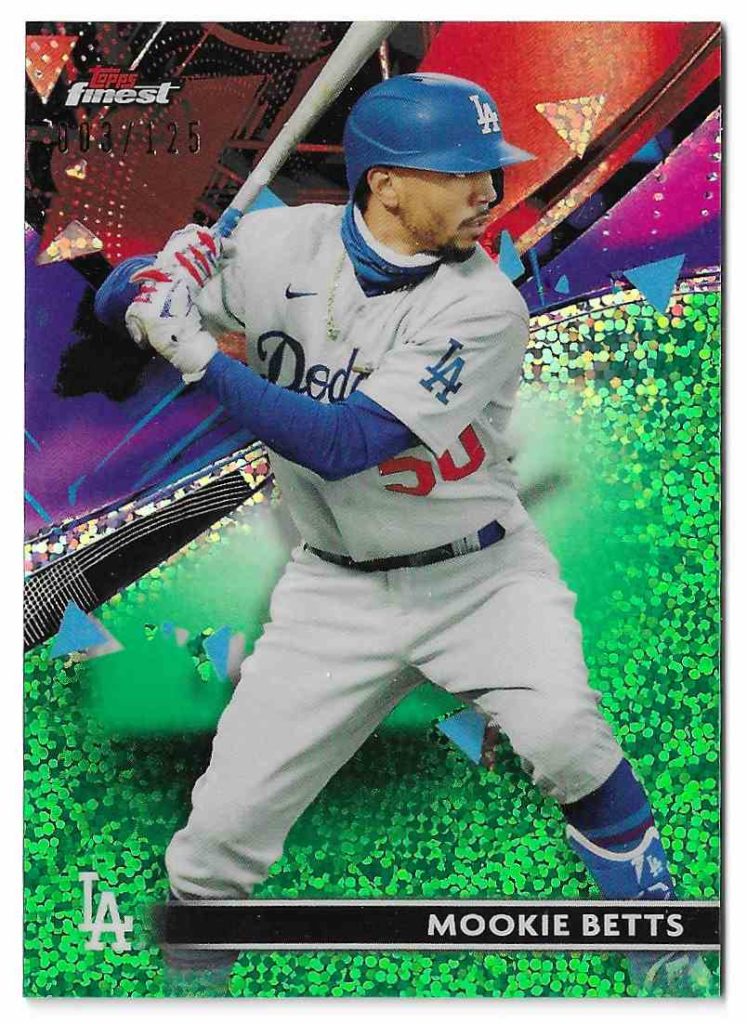 2021 Topps Finest 68 Mookie Betts Green Speckle