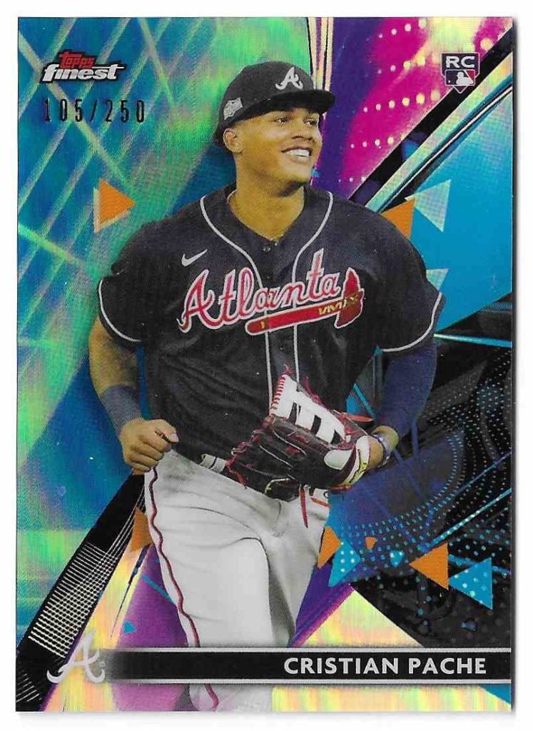 2021 Topps Finest 97 Cristian Pache Purple and Aqua Vapor