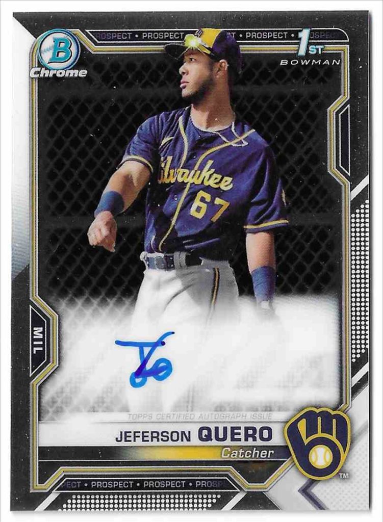 2021 Bowman Chrome Prospect Autograph CPA-JQ Jeferson Quero