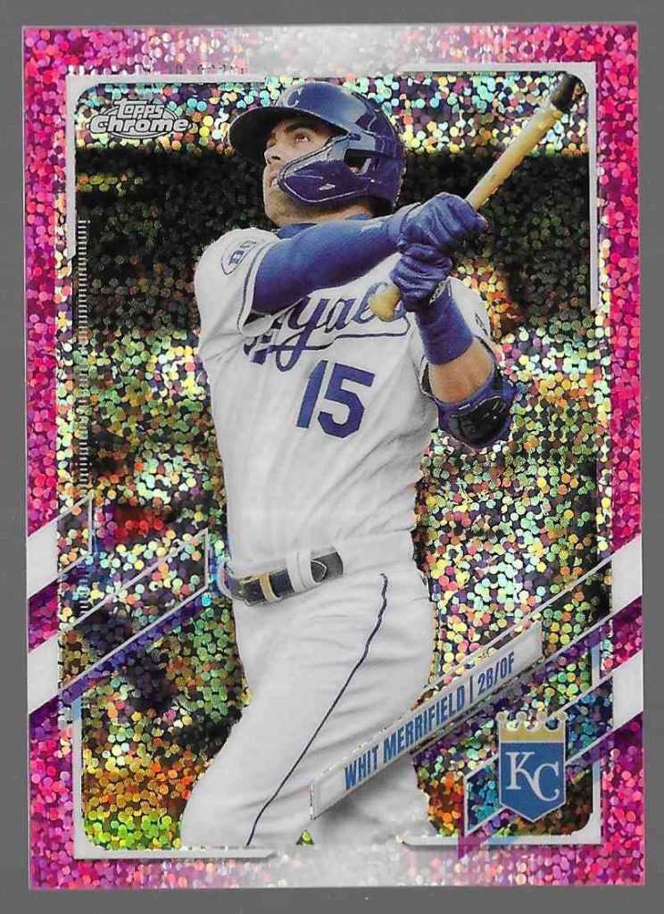 2021 Topps Chrome 107 Whit Merrifield Magenta Speckle