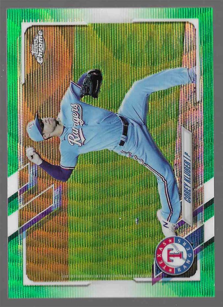 2021 Topps Chrome 34 Corey Kluber Green Wave