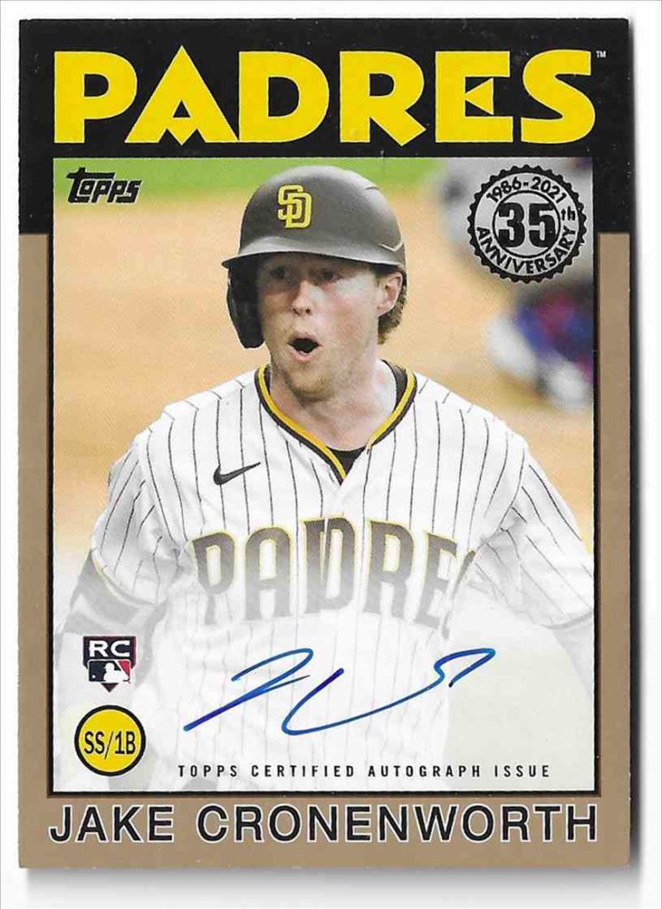 2021 Topps Update 86 Topps Autograph 86A-JCR Jake Cronenworth Gold